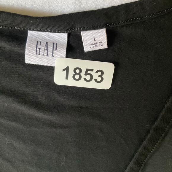 Gap Women’s Sleeveless V-neck Stretchy Long Blouse size L, Solid Black - Picture 2 of 6